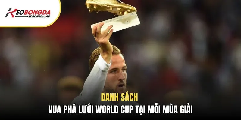 Danh sách vua phá lưới World Cup tại mỗi mùa giải
